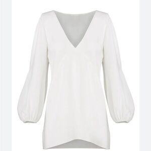 SHOSHANNA -  White V-Neck Blouse Arm Slits - Size S